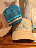 Tan & Baby Blue truckers Hat